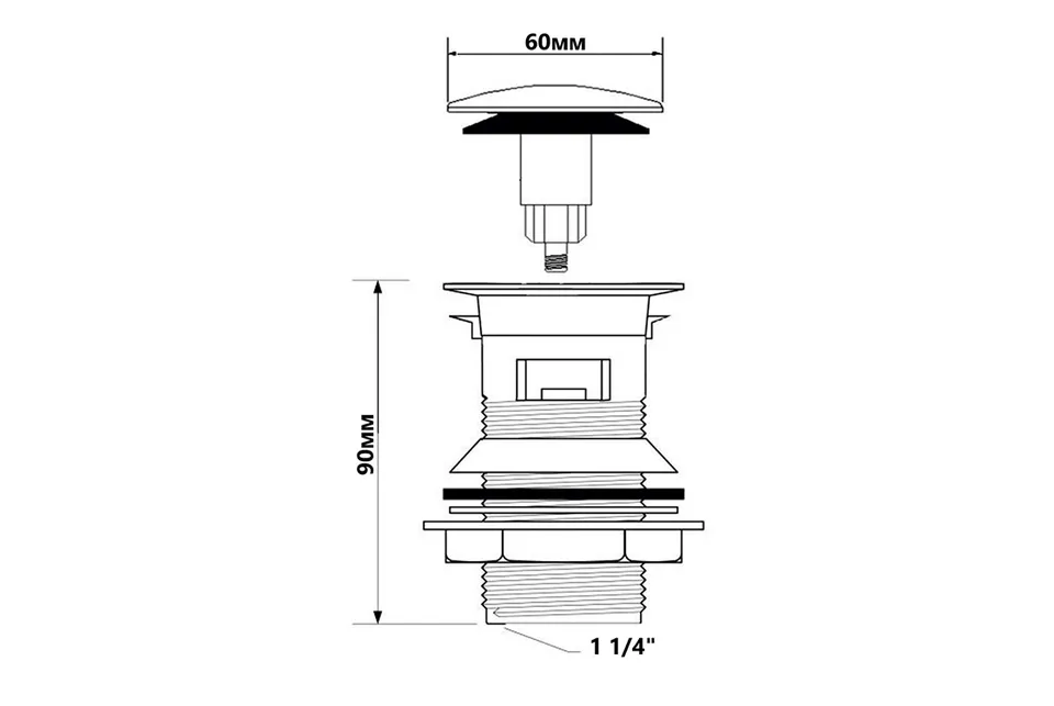 Корок-автомат для умивальника 5/4" CW60-AB антична бронза — фото 2