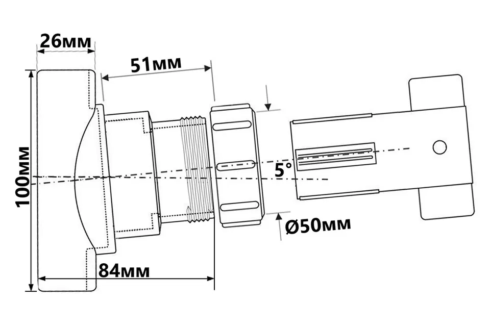 Муфта вертикальна для каналізаційних труб 110/50 мм BOSSCONN110-50-GR — фото 4