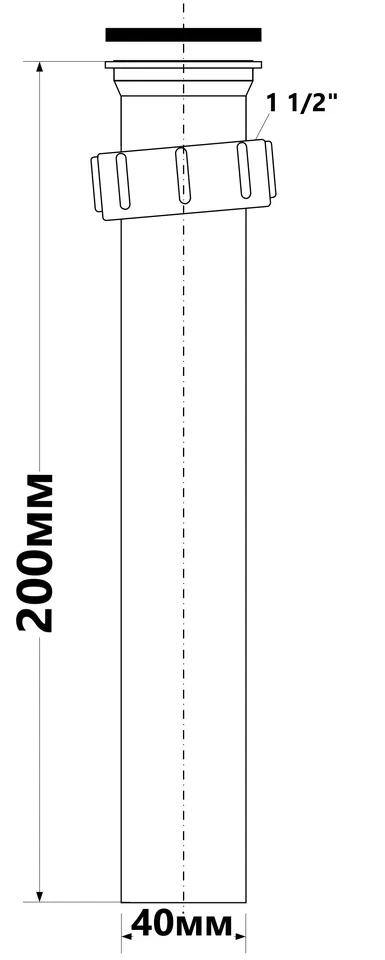 Подовжувач до сифона для кухонної мийки 1 1/2х40 200 мм AT7N-20 — фото 2
