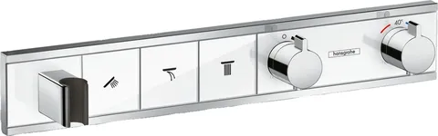 Термостат прихованого монтажу RainSelect на 3 клавіші, скло, White/Chrome (15356400)