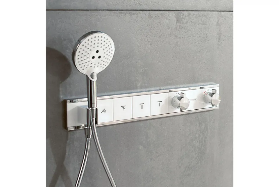 Термостат прихованого монтажу RainSelect на 3 клавіші, скло, White/Chrome (15356400) — фото 3