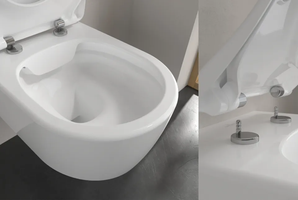Комплект AVENTO Унітаз підвісний Rimless 53 см CeramicPlus + сидіння Slim (5656RSR1) — фото 3