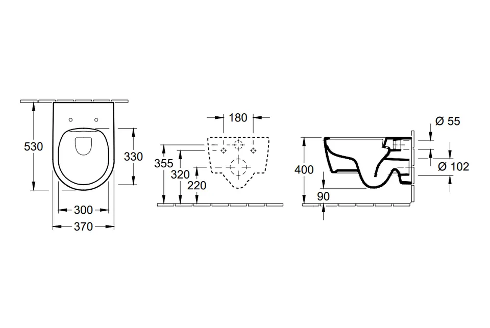 Комплект AVENTO Унітаз підвісний Rimless 53 см CeramicPlus + сидіння Slim (5656RSR1) — фото 5