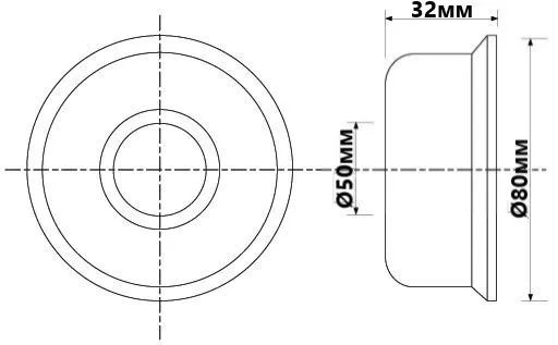 Розета маскуюча глибока 50 mm, F50 — фото 2