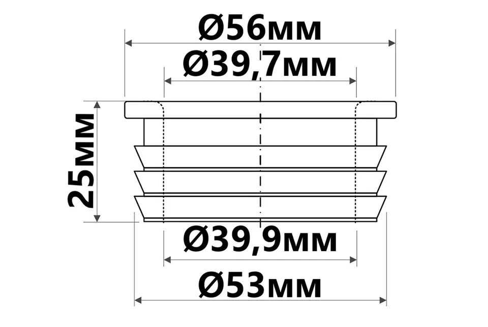 Редукція каналізаційна 50х40 мм FLEXCONN-5040-WH — фото 2