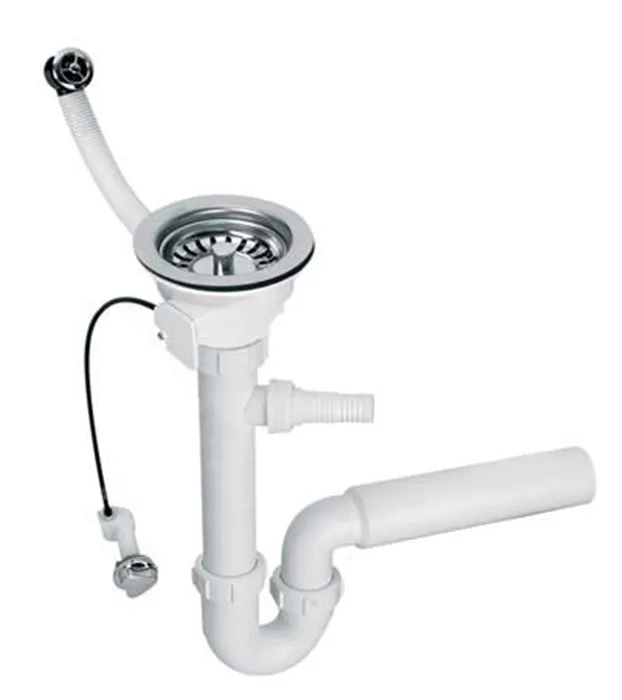 Сифон для кухонної мийки з переливом HC7+PUFS113-CP-25
