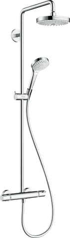 Душова система Croma Select S 180 2jet Showerpipe EcoSmart з термостатом, 9 л/хв, White/Chrome 27254400)
