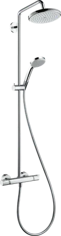 Душова система Croma Air 220 1jet Showerpipe з термостатом та поворотним тримачем 400м, Chrome (27185000)