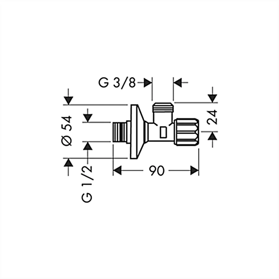 Кран кутовий Axor G 1/2"х3/8 для умивальника, хром 51308000 — фото 2