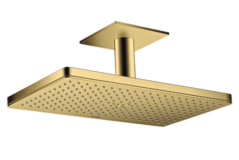 Верхній душ Axor 460х300 1jet з тримачем до стелі, Polished Gold Optic (35277990)