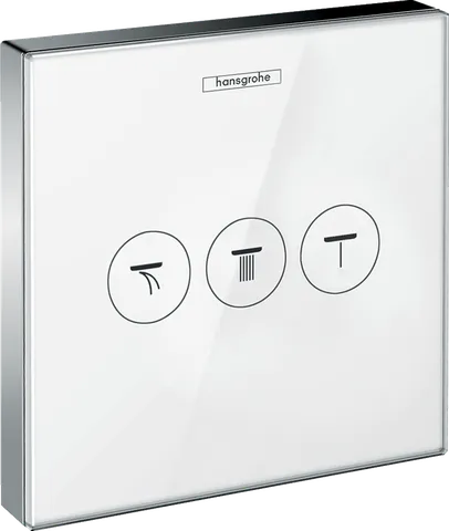 Перемикач ShowerSelect Glass на 3 клавіші, White/Chrome (15736400)