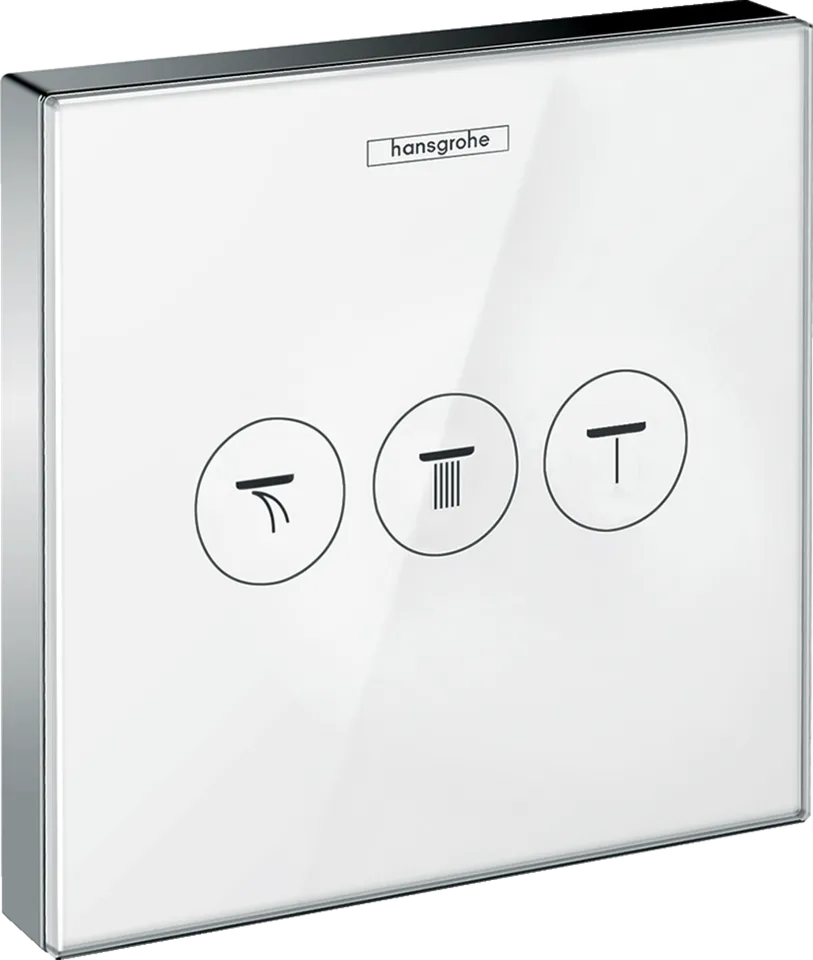 Перемикач ShowerSelect Glass на 3 клавіші, White/Chrome (15736400)