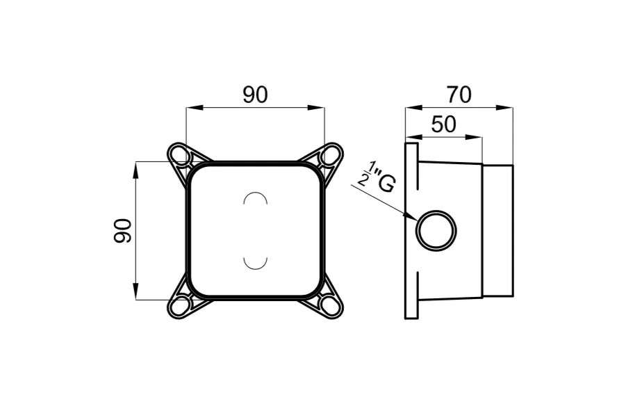 SMART BOX BATH, Корпус для установки підлогового змішувача, підключення 1/2" (100149141) — фото 2