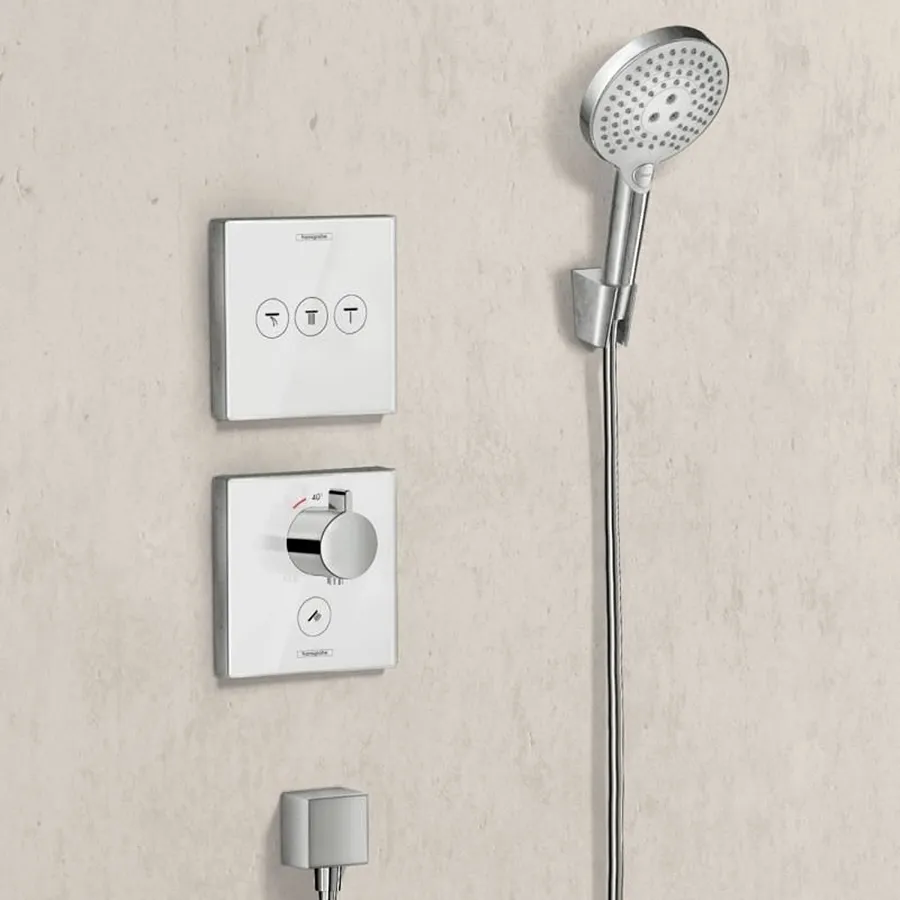 Термостат прихованого монтажу ShowerSelect Glass Highﬂow, White/Chrome (15735400) — фото 3
