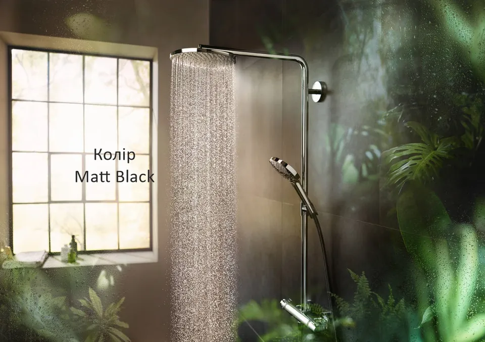 Душова система Raindance S 240 Showerpipe PowderRain 1jetP з термостатом Matt Black (27633670) — фото 5
