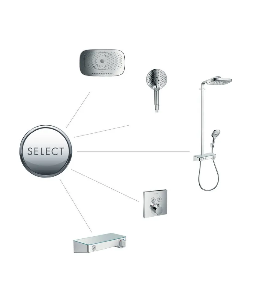 Душова система Raindance Select E 300 3Jet з термостатом ShowerTablet, White/Chrome (27127400) — фото 3