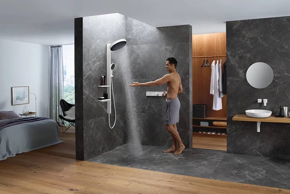Душова система Rainfinity Showerpipe 360 1jet без змішувача, Matt White (26842700) — фото 3