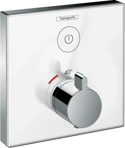 Термостат прихованого монтажу ShowerSelect Glass на 1 клавішу, White/Chrome (15737400)