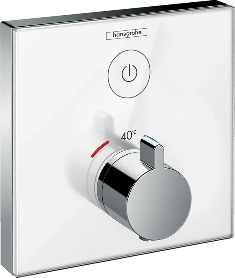 Термостат прихованого монтажу ShowerSelect Glass на 1 клавішу, White/Chrome (15737400)