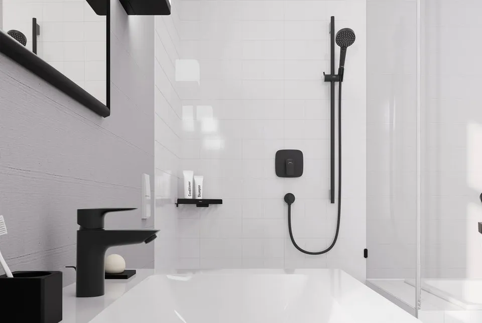 Душова штанга Unica S Pura 90 см зі шлангом 160 см Matt Black (28631670) — фото 3