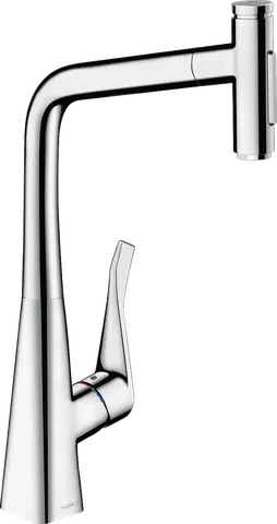 Змішувач Metris Select 320 2jet кухонний з витяжним виливом Sbox (73816000)