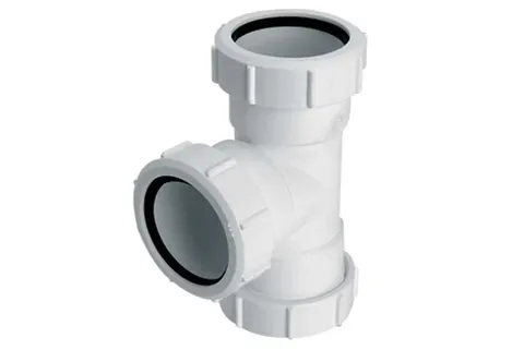 Трійник пластиковий d50 з гайками, 50E-WH