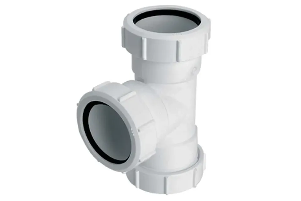 Трійник пластиковий d50 з гайками, 50E-WH