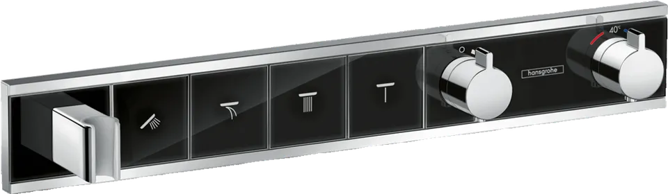 Термостат прихованого монтажу RainSelect на 4 клавіші, Chrome/Black (15357600)