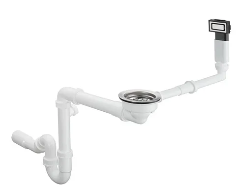 Сифон D14-10 з переливом для мийки зі сталі на одну чашу (43921800) Stainless Steel