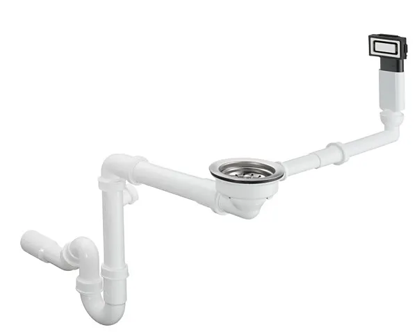 Сифон D14-10 з переливом для мийки зі сталі на одну чашу (43921800) Stainless Steel
