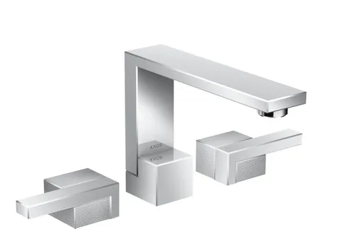 Змішувач Axor Edge 130 для умивальника на 3 отвори Diamond Cut, хром 46051000