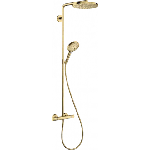 Душова система Raindance S 240 Showerpipe PowderRain 1jetP з термостатом Polished Gold Op (27633990)