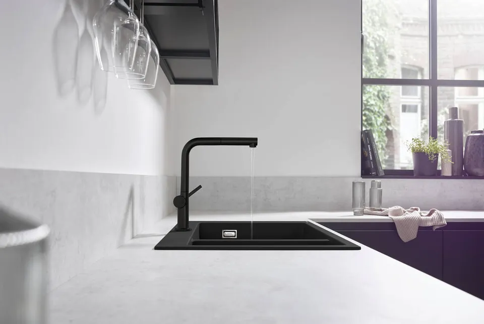 Змішувач Talis M54 270 1jet кухонний ECO з витяжним виливом Matt Black (72845670) — фото 2