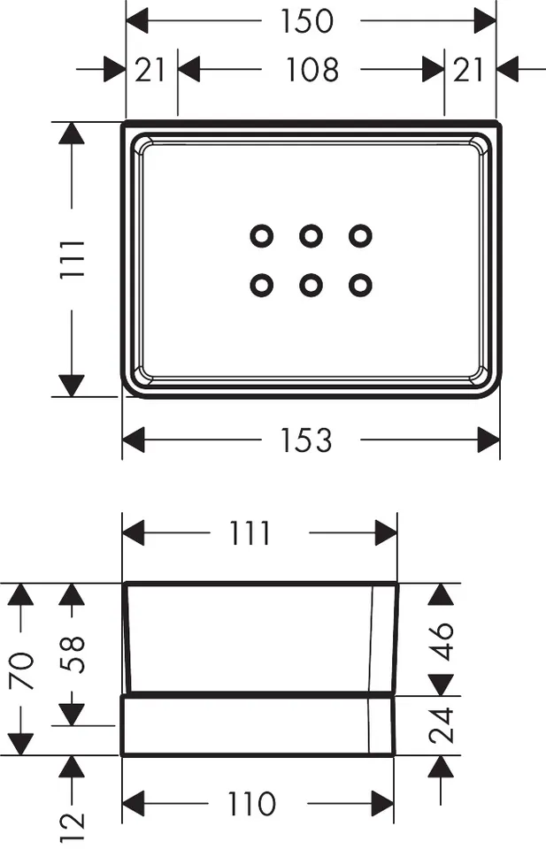 Поличка скляна для душу Axor Universal 150х70 мм, Chrome 42802000 — фото 3
