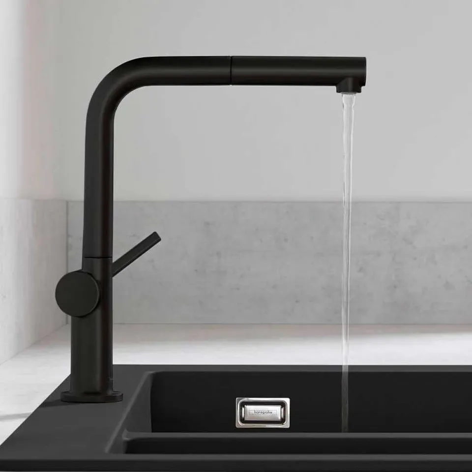 Змішувач Talis 270 1jet кухонний з витяжним виливом Sbox (72809670) Black Matt — фото 2