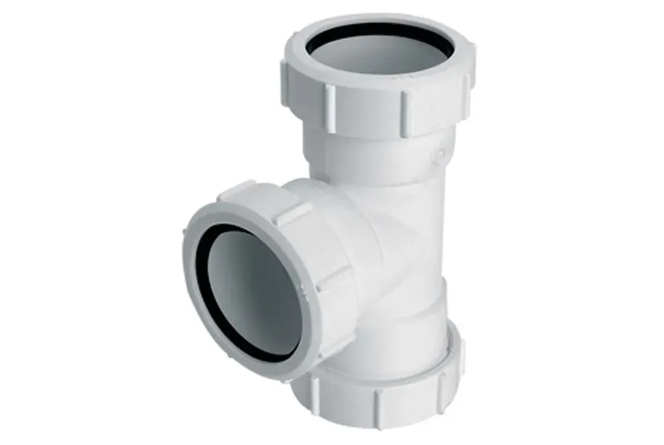Трійник пластиковий d40 з гайками 40E-WH