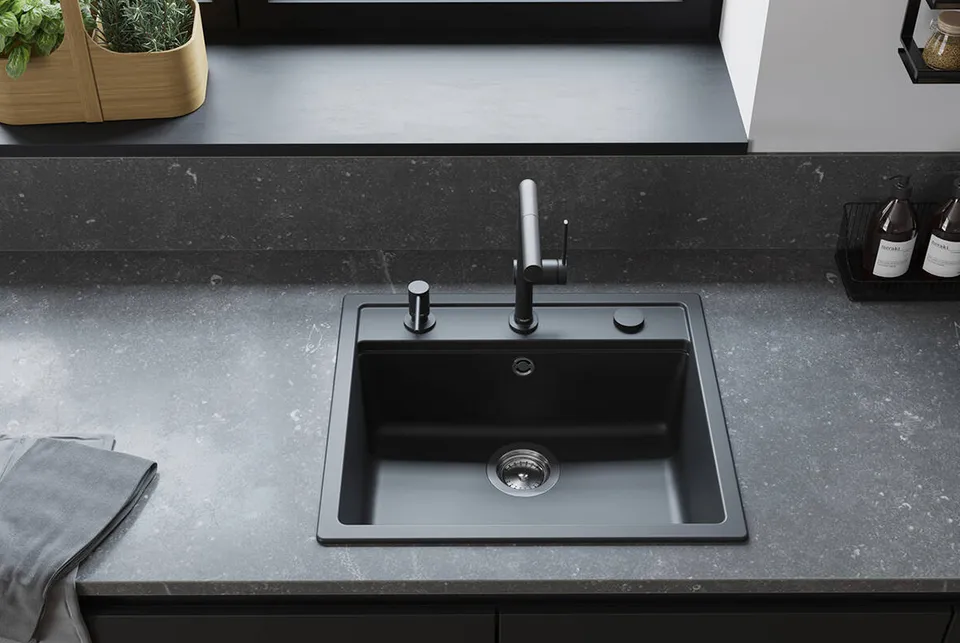 Дозатор кухонний A41 для миючого засобу 500 ml врізний, Matt Black (40438670) — фото 2