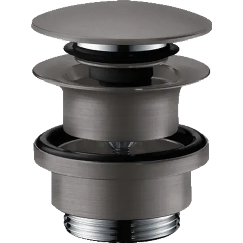 Донний клапан для умивальників з переливом push-open, Brushed Black Chrome (50100340)