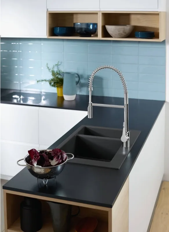 Кухонна мийка S510-F635 770х510 на дві чаші 180/450 Graphiteblack (43315170) — фото 3