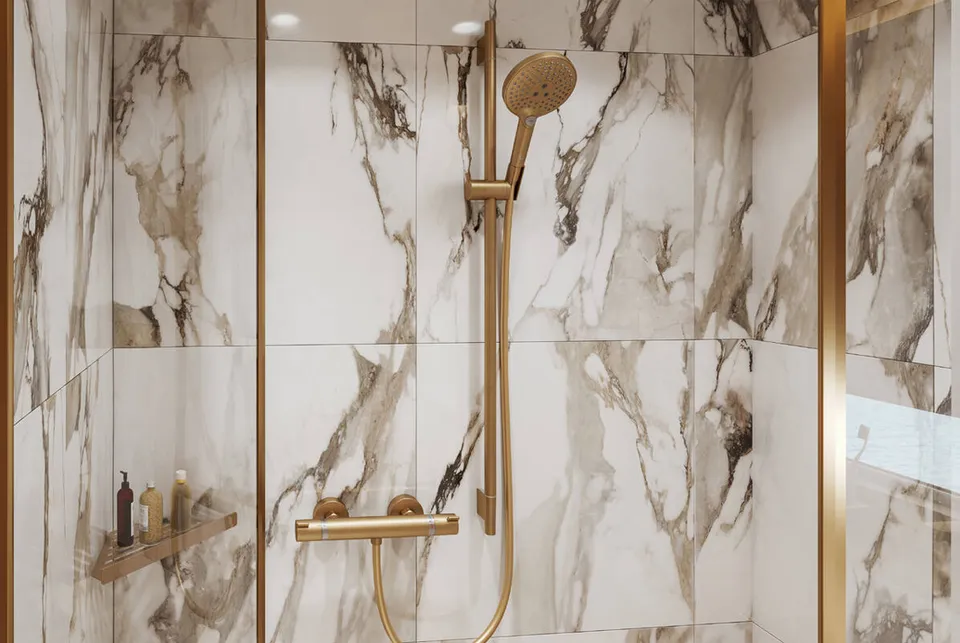 Душова штанга Unica S Pura 65 см зі шлангом 160 см, Brushed Bronze (28632140) — фото 2