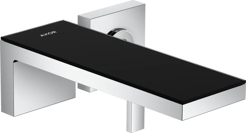 Змішувач Axor MyEdition 221 для умивальника зі стіни Chrome/Black Glass 47060600