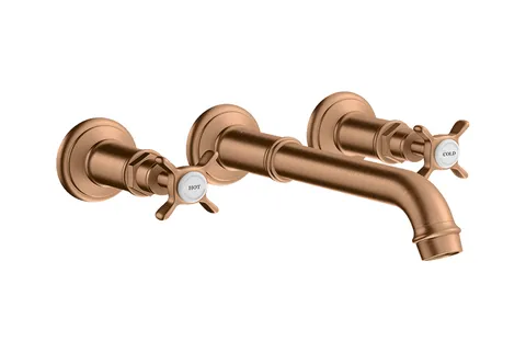Змішувач Axor Montreux для умивальника зі стіни двохвентильний Cross 16532140 Brushed Bronze