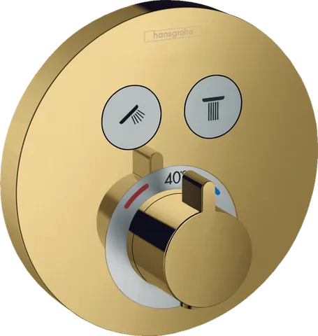 Термостат прихованого монтажу ShowerSelect S на 2 клавіші Polished Gold Optic (15743990)