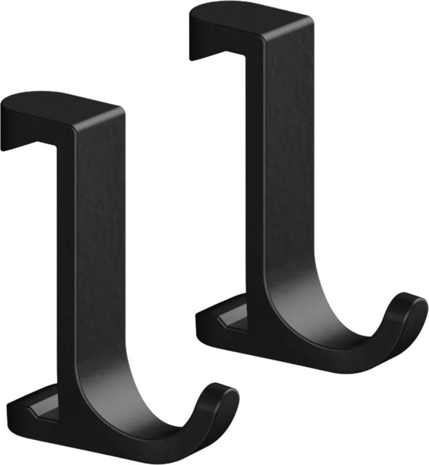 WallStoris Гачок для рушників тонкий (2 штуки) 3.9 x 3.2 x 1.0 см Matt Black (27929670)