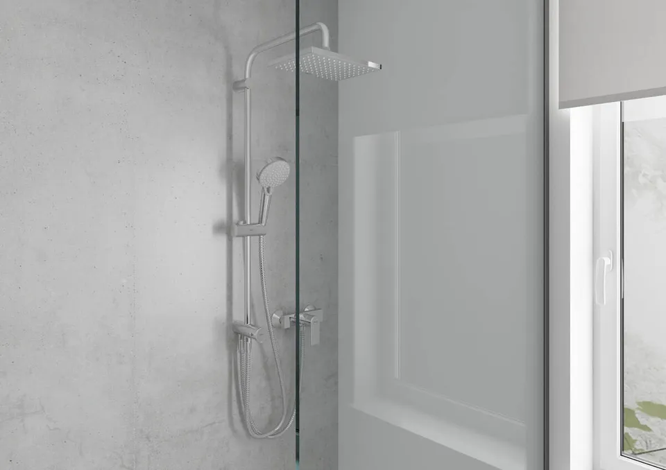 Душова система Vernis Shape Showerpipe 230 1jet Reno без змішувача, Matt Black (26282670) — фото 2