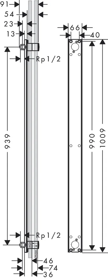 Монтажний набір для душової штанги Axor One Showerpipe (48798180) — фото 2