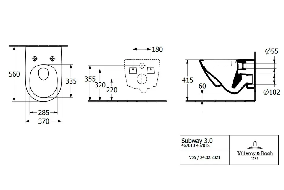 SUBWAY 3.0 Унітаз підвісний Rimless TwistFlush 56 см + сидіння 8M42S101 (4670TS01) — фото 5