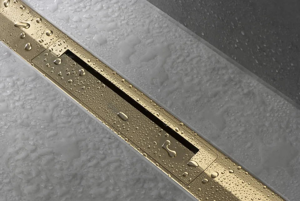 Верхня частина "RainDrain Flex" для каналу (пристінний) 700 мм, Polished Gold Optic (56050990) — фото 3