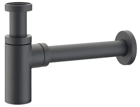 Сифон для умивальника без зливу 120 BLACK чорний матовий
