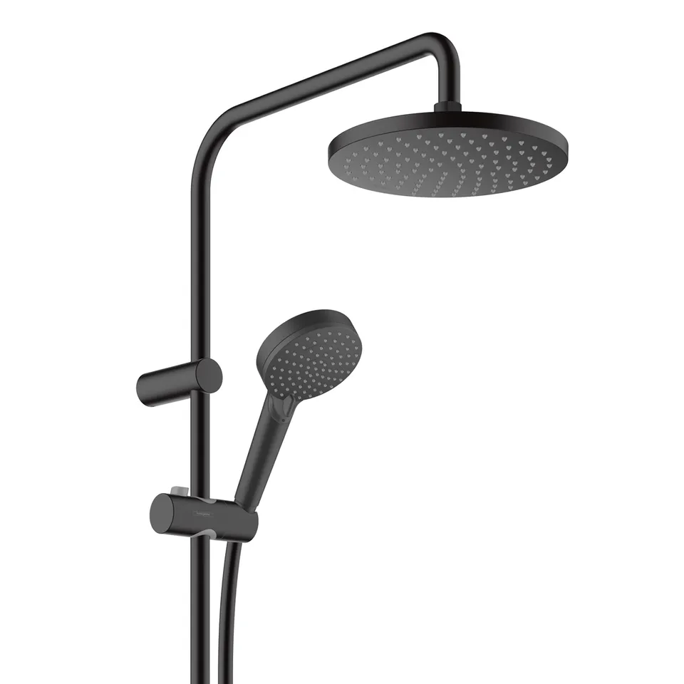 Душова система Vernis Blend Showerpipe 200 1jet EcoSmart з термостатом Matt Black (26089670) — фото 3